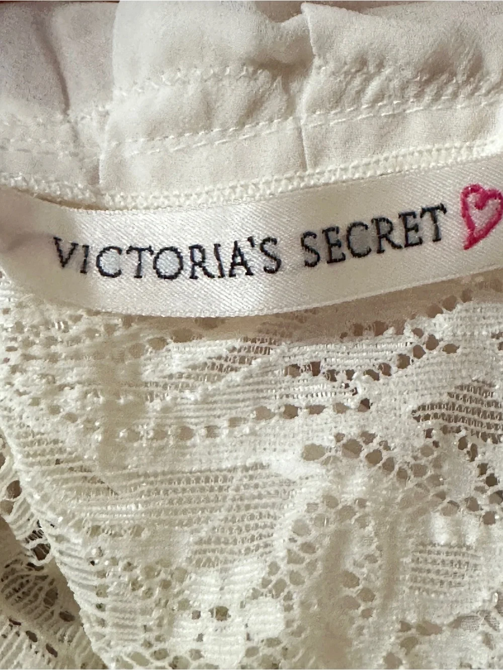 Victoria's Secret White Lace Deep V Slip Dress Nightgown Lingerie Medium